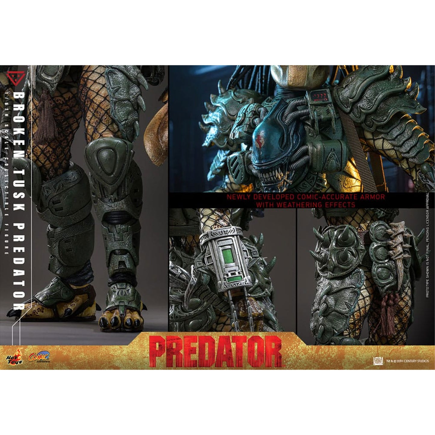 Alien vs. Predator Comic Masterpiece Action Figure 1/6 Broken Tusk Predator