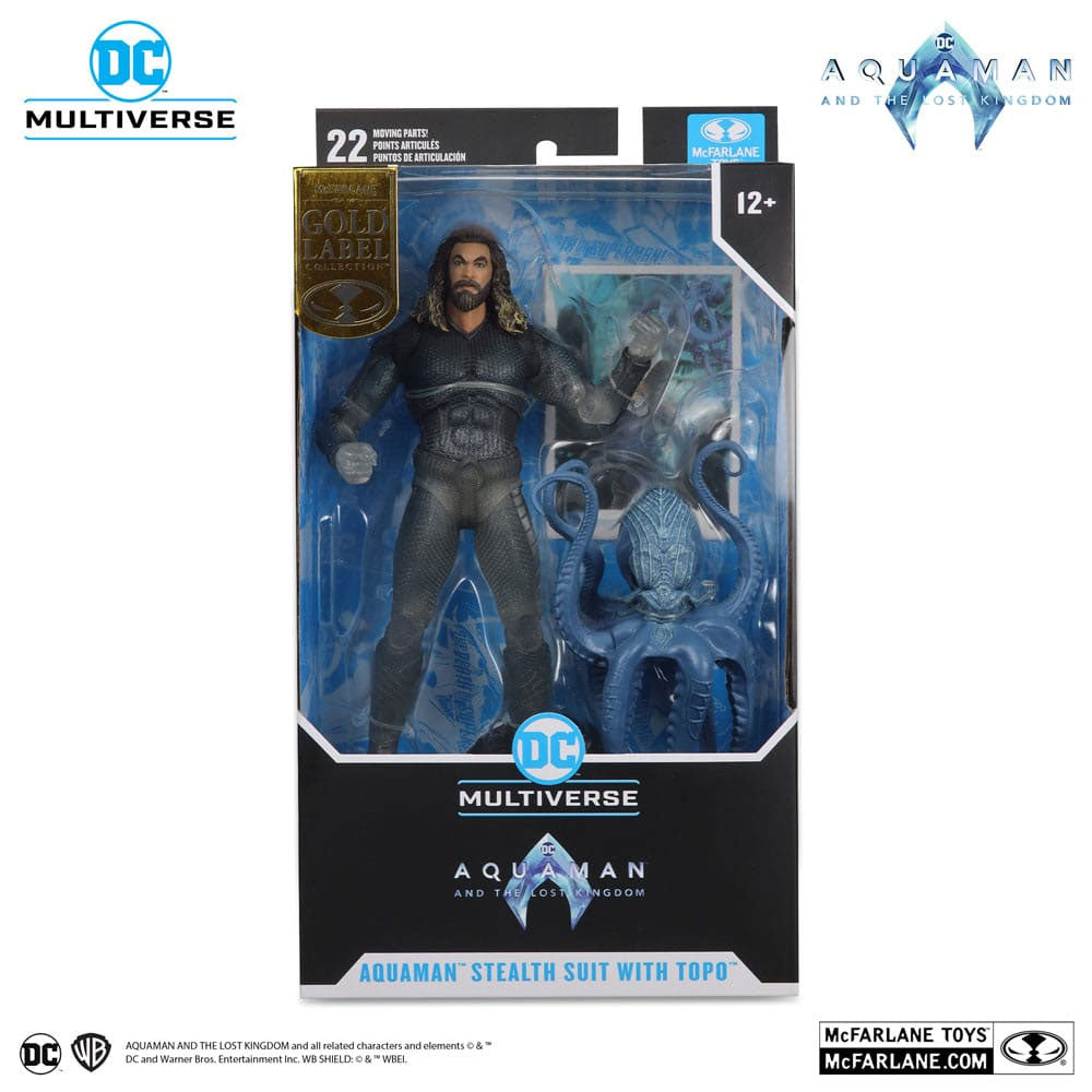 Aquaman and the Lost Kingdom DC Multiverse Aquaman (Stealth Suit with Topo) (Gold Label)