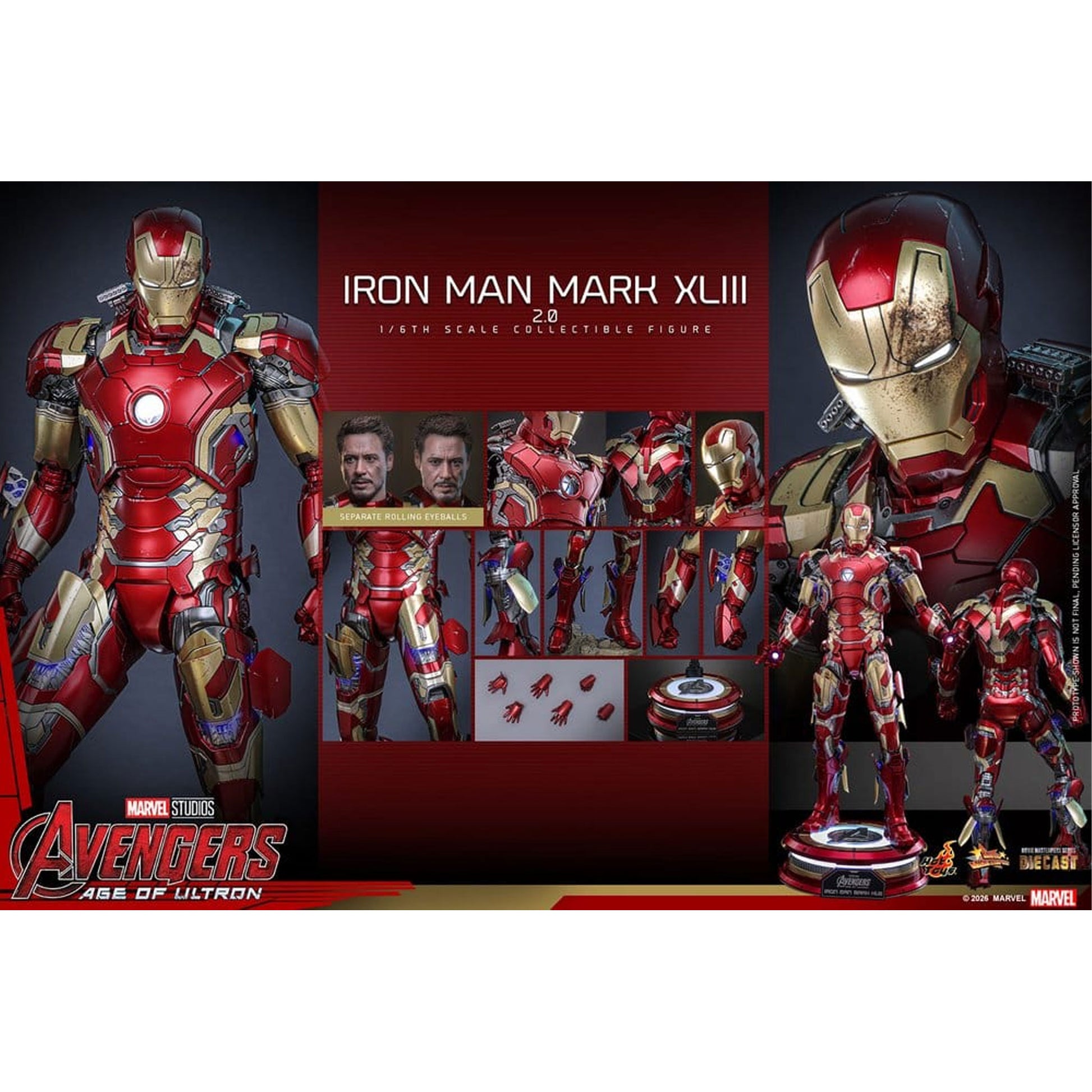 Avengers: Age of Ultron Movie Masterpiece Diecast 1/6 Iron Man Mark XLIII (2.0) -Action Figure 