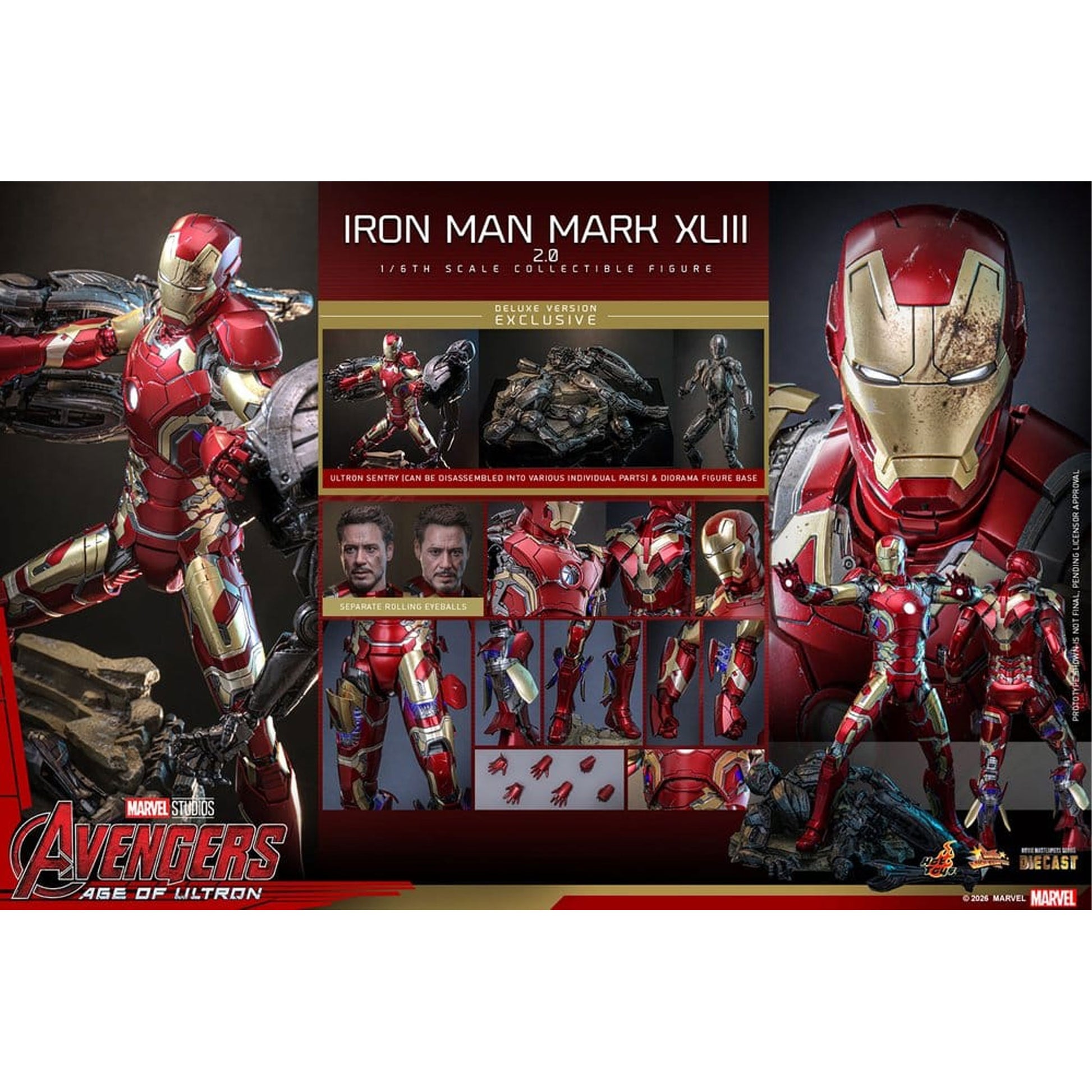 Avengers: Age of Ultron Movie Masterpiece Diecast 1/6 Iron Man Mark XLIII (2.0) (Deluxe Version) -Action Figure