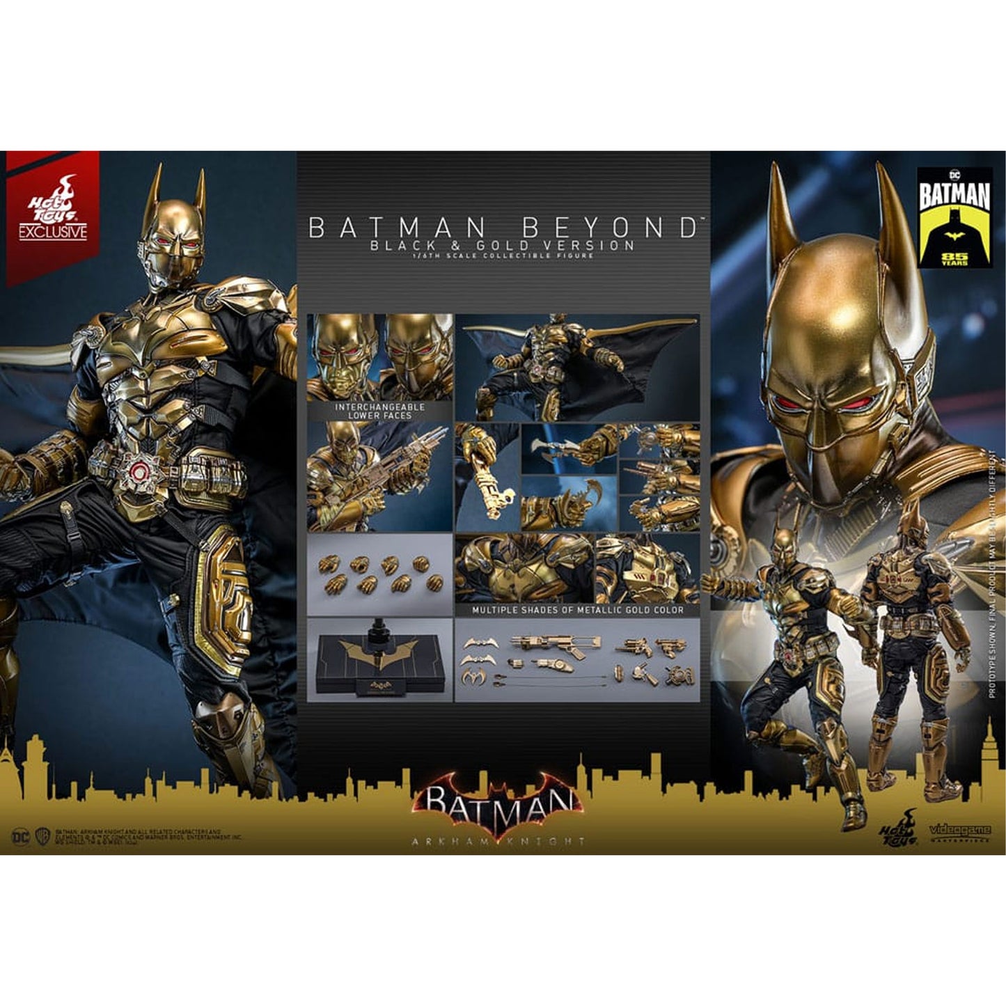 Batman: Arkham Knight Videogame Masterpiece Action Figure 1/6 Batman Beyond (Black & Gold Version)