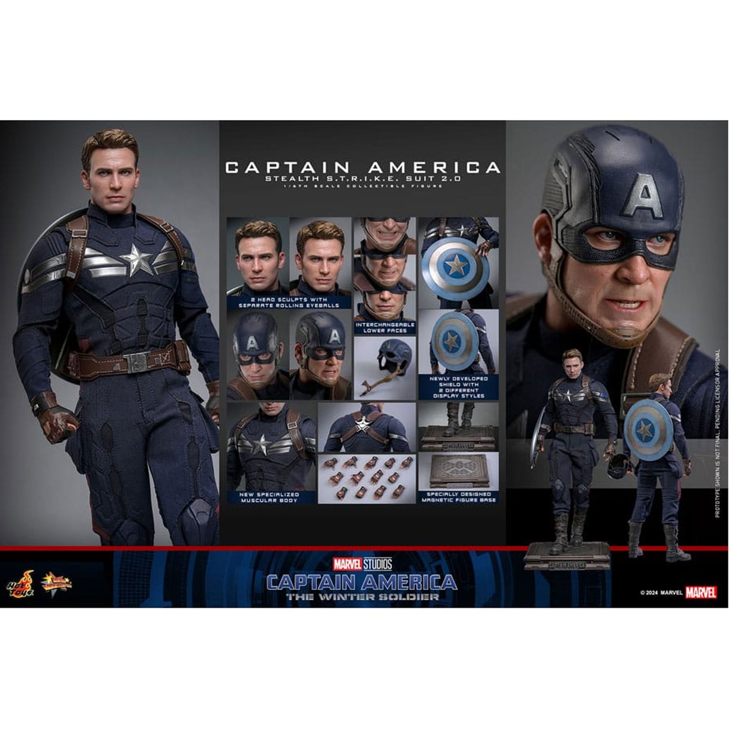 Captain America: The Winter Soldier Movie Masterpiece 1/6 Captain America (Stealth S.T.R.I.K.E. Suit) 2.0