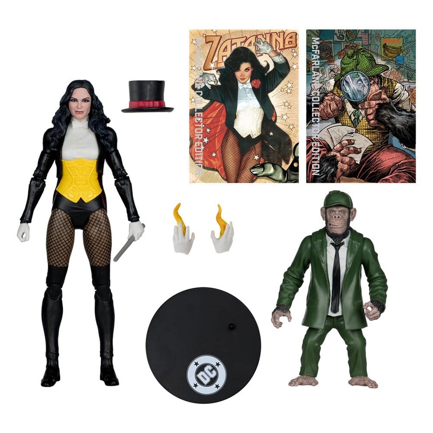 DC Multiverse McFarlane Zatanna with Detective Chimp Collector Edition #53 -Action Figure
