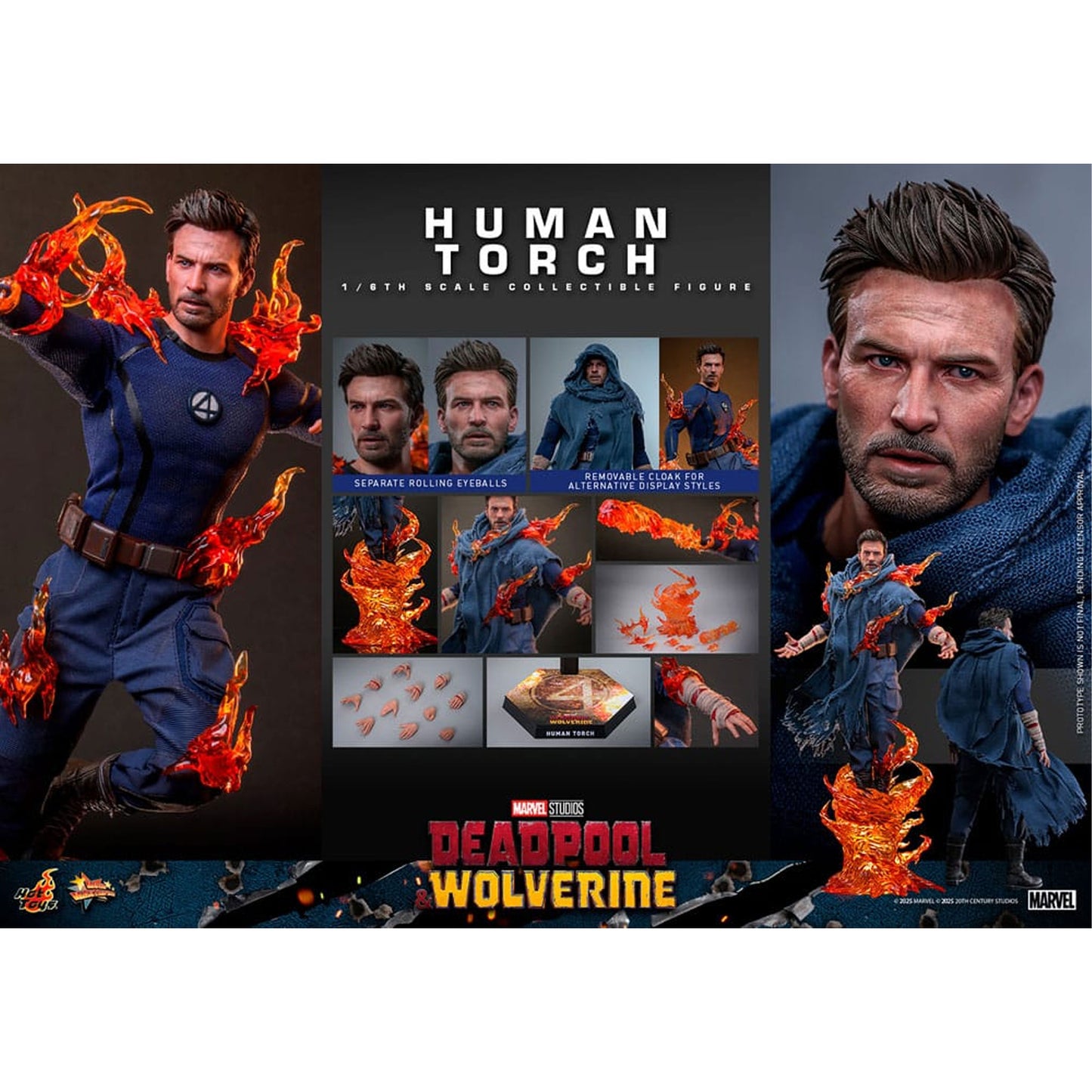 Deadpool & Wolverine Movie Masterpiece Action Figure 1/6 Human Torch