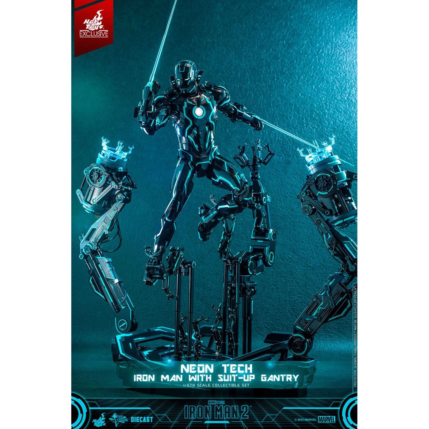 Iron Man 2 1/6 Neon Tech Iron Man with Suit-Up Gantry