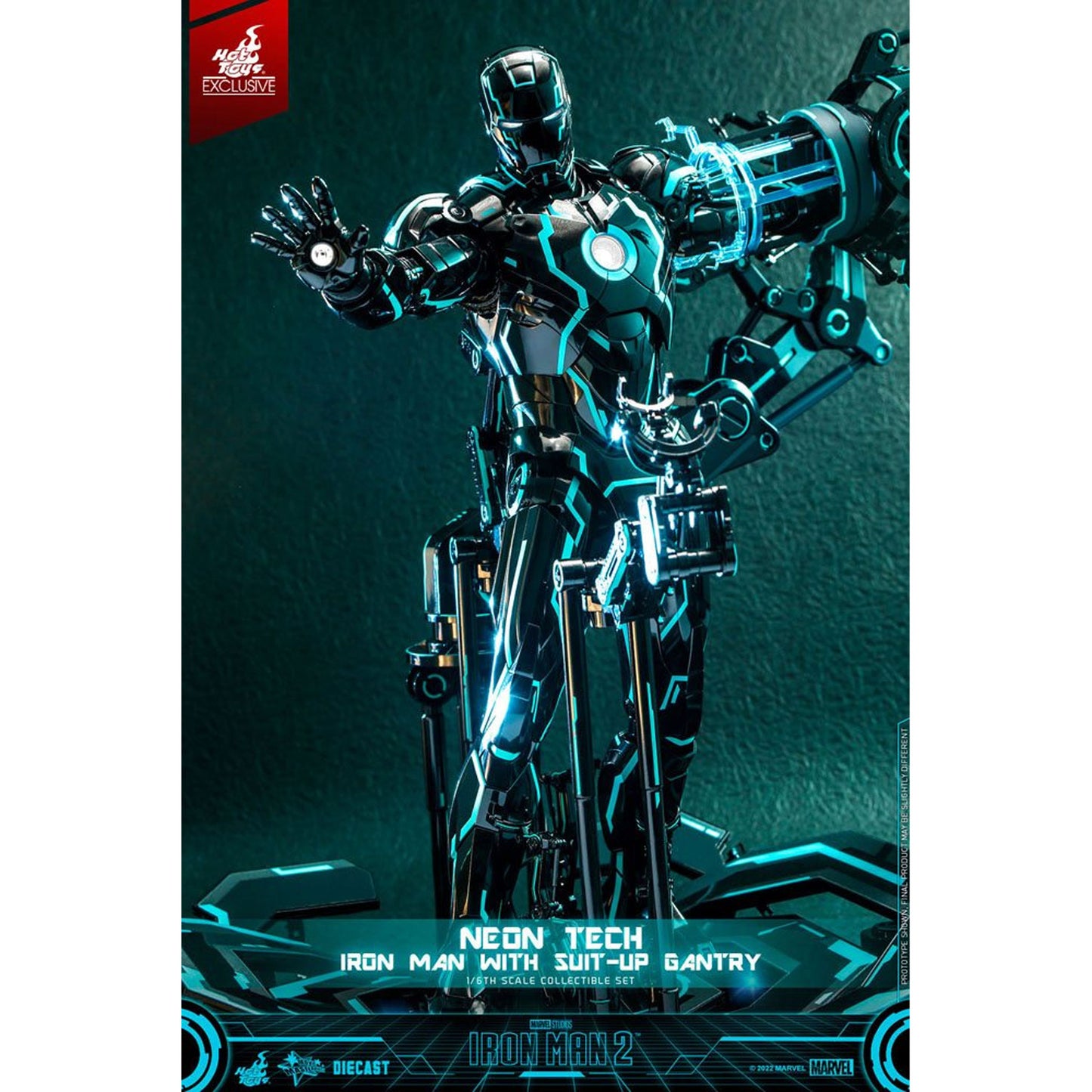 Iron Man 2 1/6 Neon Tech Iron Man with Suit-Up Gantry