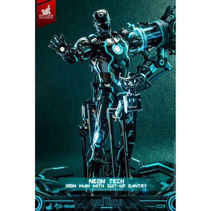Iron Man 2 1/6 Neon Tech Iron Man with Suit-Up Gantry -Action Figuuri
