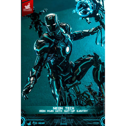 Iron Man 2 1/6 Neon Tech Iron Man with Suit-Up Gantry -Action Figuuri