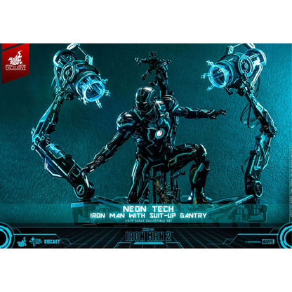 Iron Man 2 1/6 Neon Tech Iron Man with Suit-Up Gantry -Action Figuuri