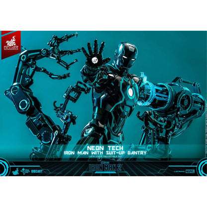 Iron Man 2 1/6 Neon Tech Iron Man with Suit-Up Gantry -Action Figuuri