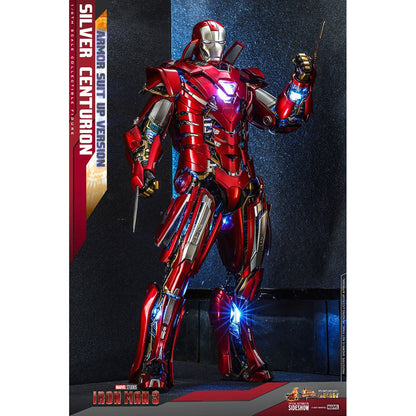 Iron Man 3 Movie Masterpiece 1/6 Silver Centurion (Armor Suit Up Version)