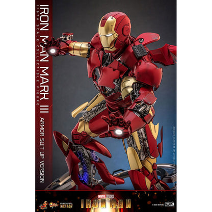 Iron Man Movie Masterpiece Diecast 1/6 Iron Man Mark III (Armor Suit Up Version) -Action Figuuri