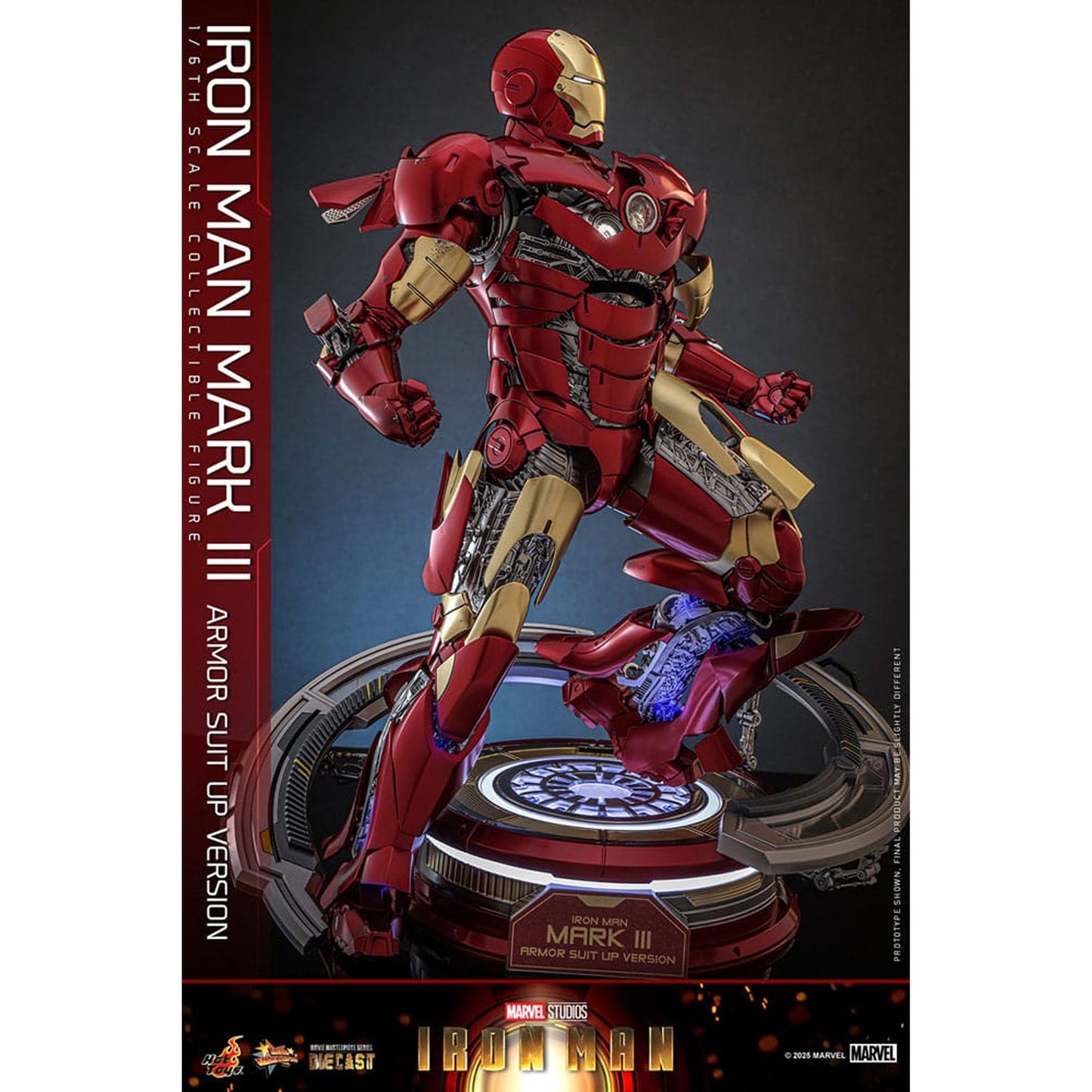Iron Man Movie Masterpiece Diecast Action Figure 1/6 Iron Man Mark III (Armor Suit Up Version)