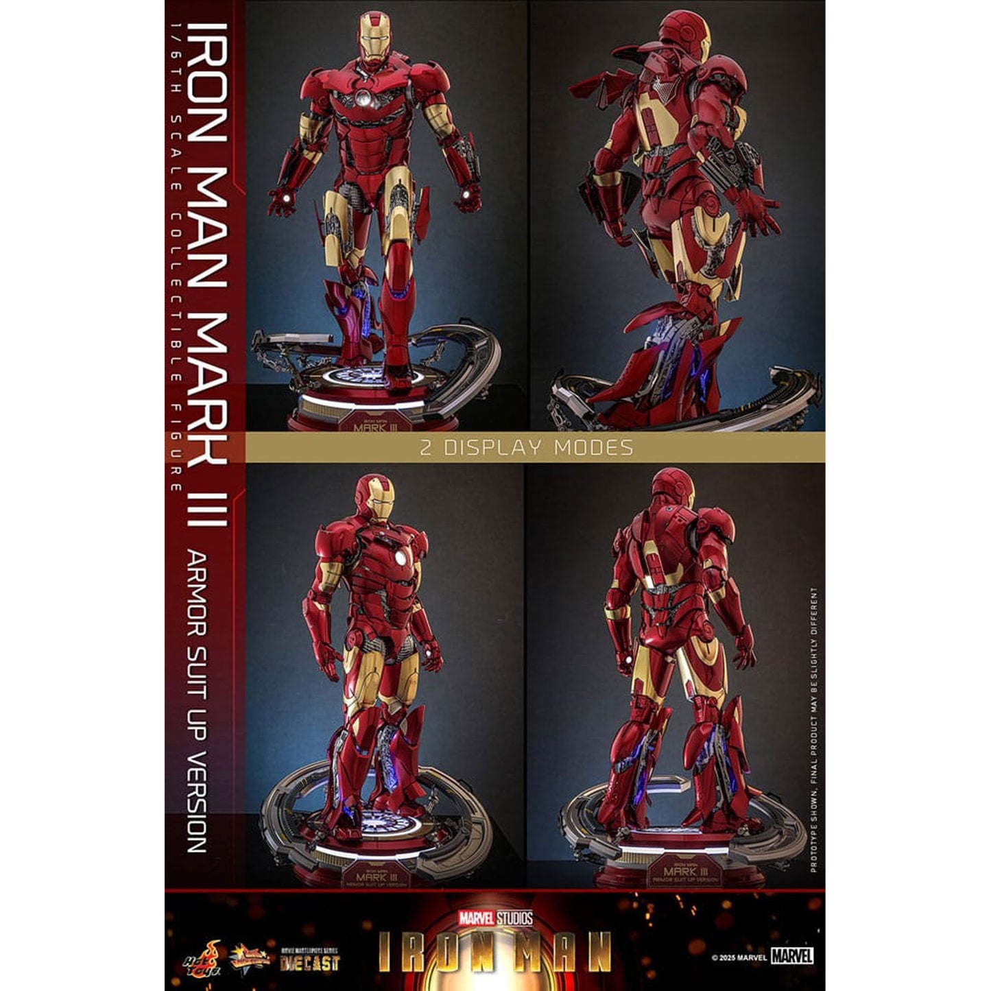 Iron Man Movie Masterpiece Diecast Action Figure 1/6 Iron Man Mark III (Armor Suit Up Version)