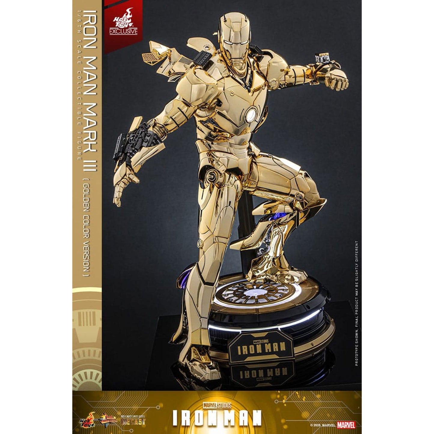 Iron Man Movie Masterpiece Diecast Action Figure 1/6 Iron Man Mark III (Gold Color Version) Hot Toys Exclusive