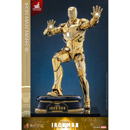 Iron Man Movie Masterpiece Diecast Action Figure 1/6 Iron Man Mark III (Gold Color Version) Hot Toys Exclusive