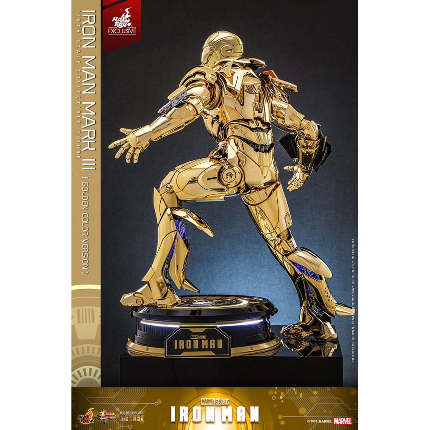 Iron Man Movie Masterpiece Diecast Action Figure 1/6 Iron Man Mark III (Gold Color Version) Hot Toys Exclusive