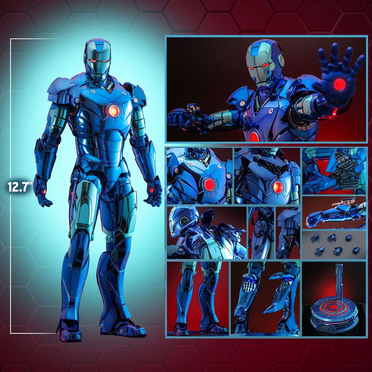Iron Man Movie Masterpiece Diecast Action Figure 1/6 Iron Man Mark III (Stealth Mode Ver.) 2.0 Hot Toys Exclusive