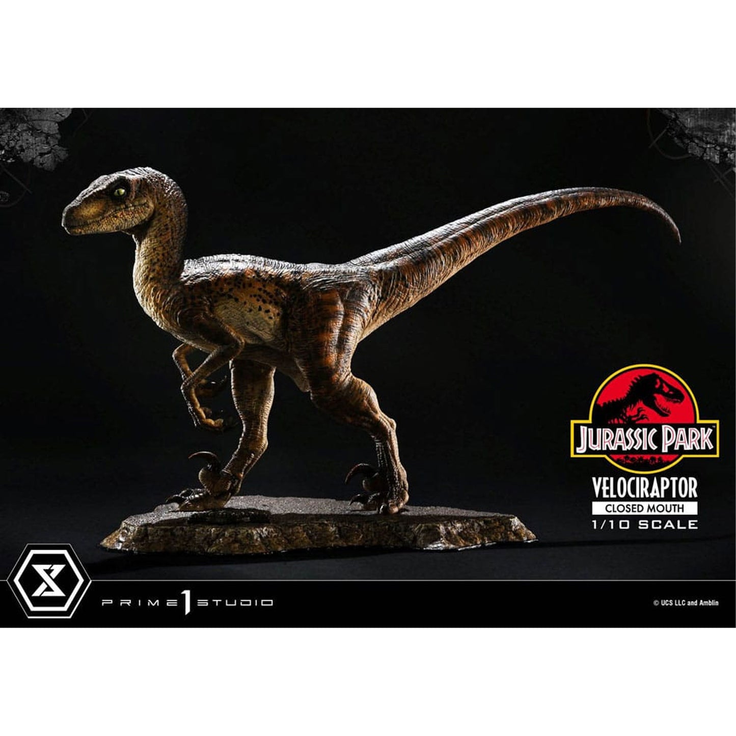 Jurassic Park Prime Collectibles 1/10 Velociraptor Closed Mouth