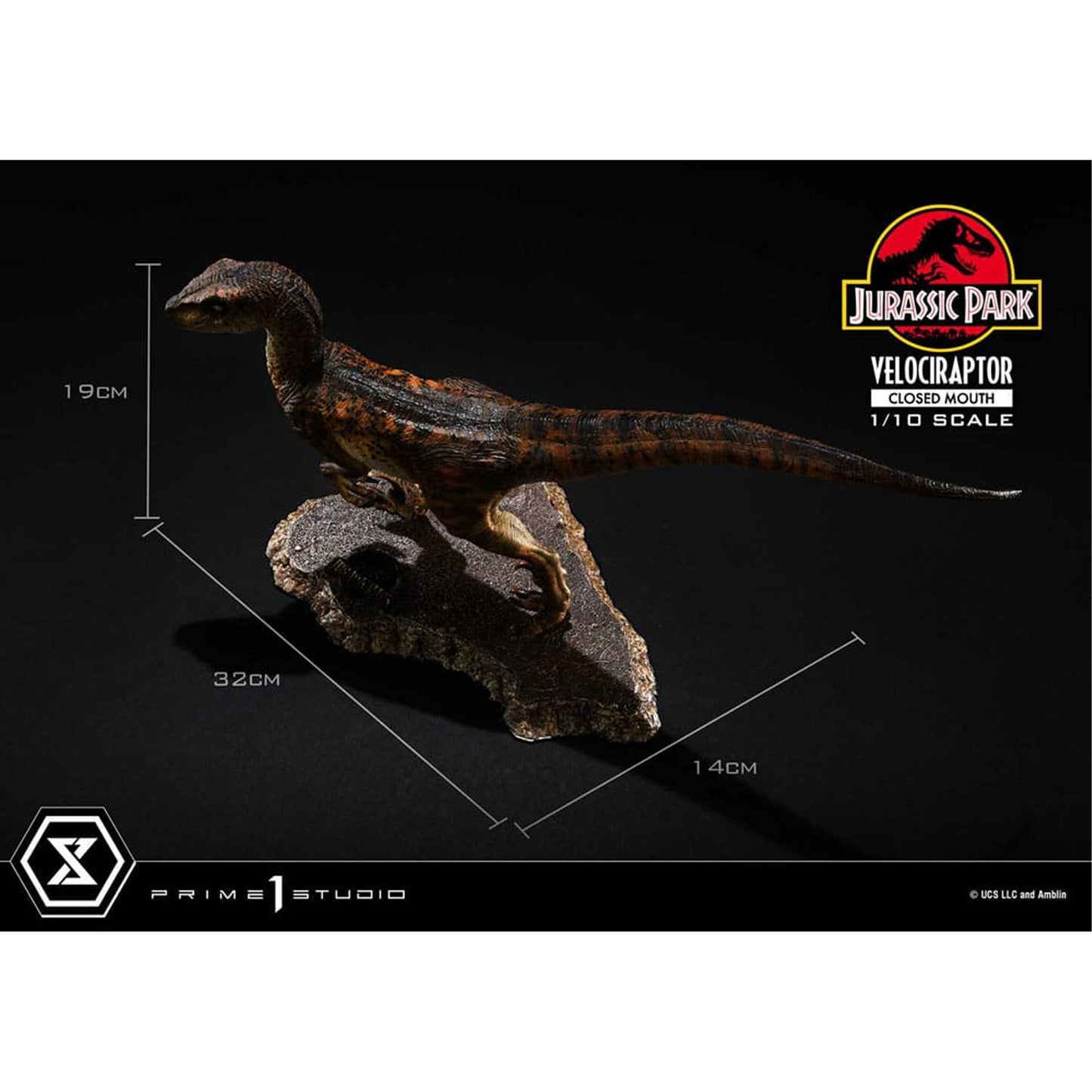 Jurassic Park Prime Collectibles 1/10 Velociraptor Closed Mouth