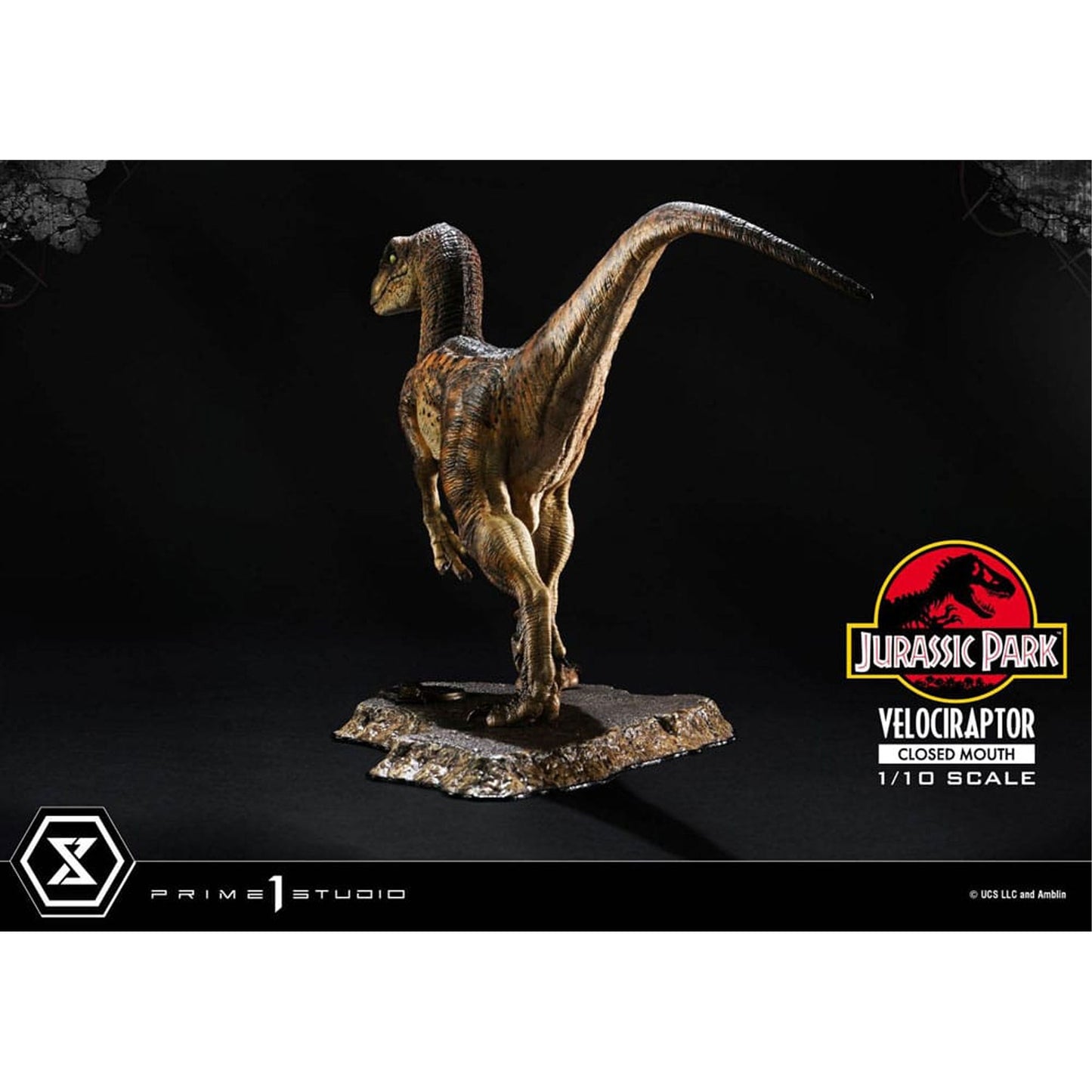 Jurassic Park Prime Collectibles 1/10 Velociraptor Closed Mouth