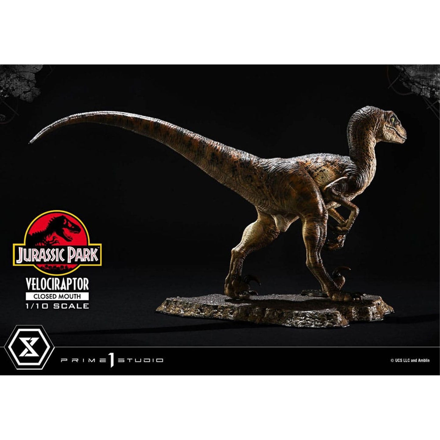 Jurassic Park Prime Collectibles 1/10 Velociraptor Closed Mouth