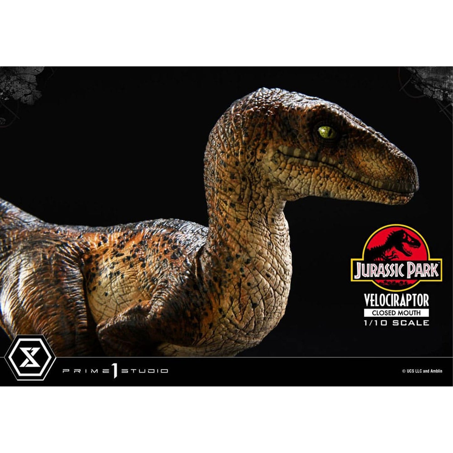 Jurassic Park Prime Collectibles 1/10 Velociraptor Closed Mouth