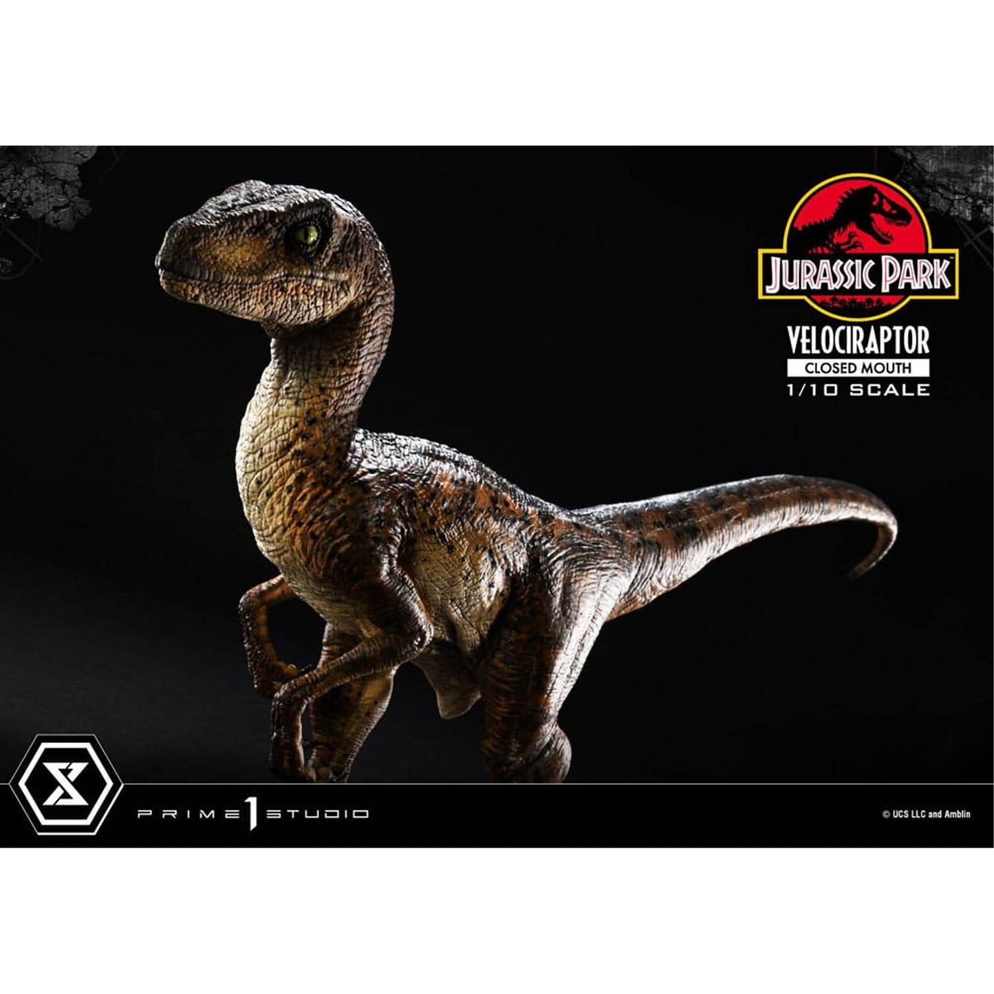 Jurassic Park Prime Collectibles 1/10 Velociraptor Closed Mouth