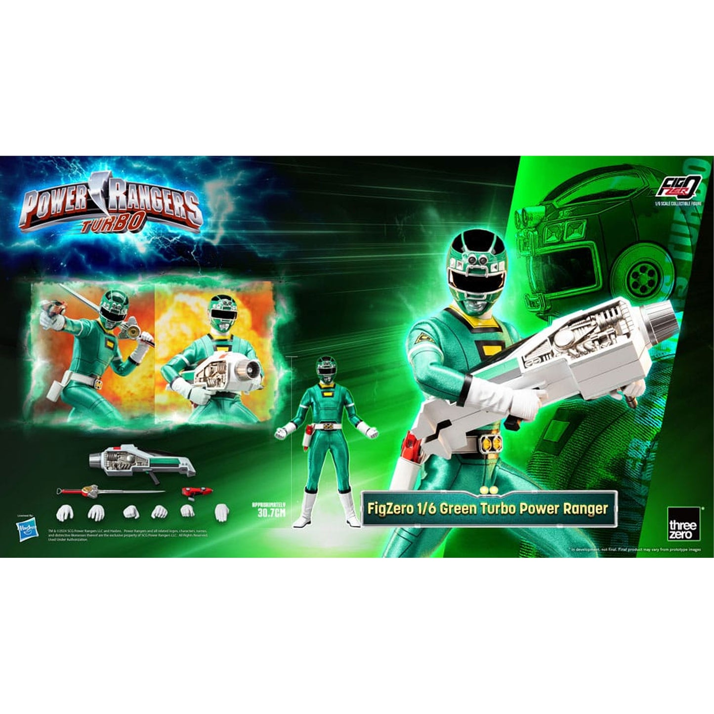 Power Rangers Turbo FigZero 1/6 Green Turbo Power Ranger