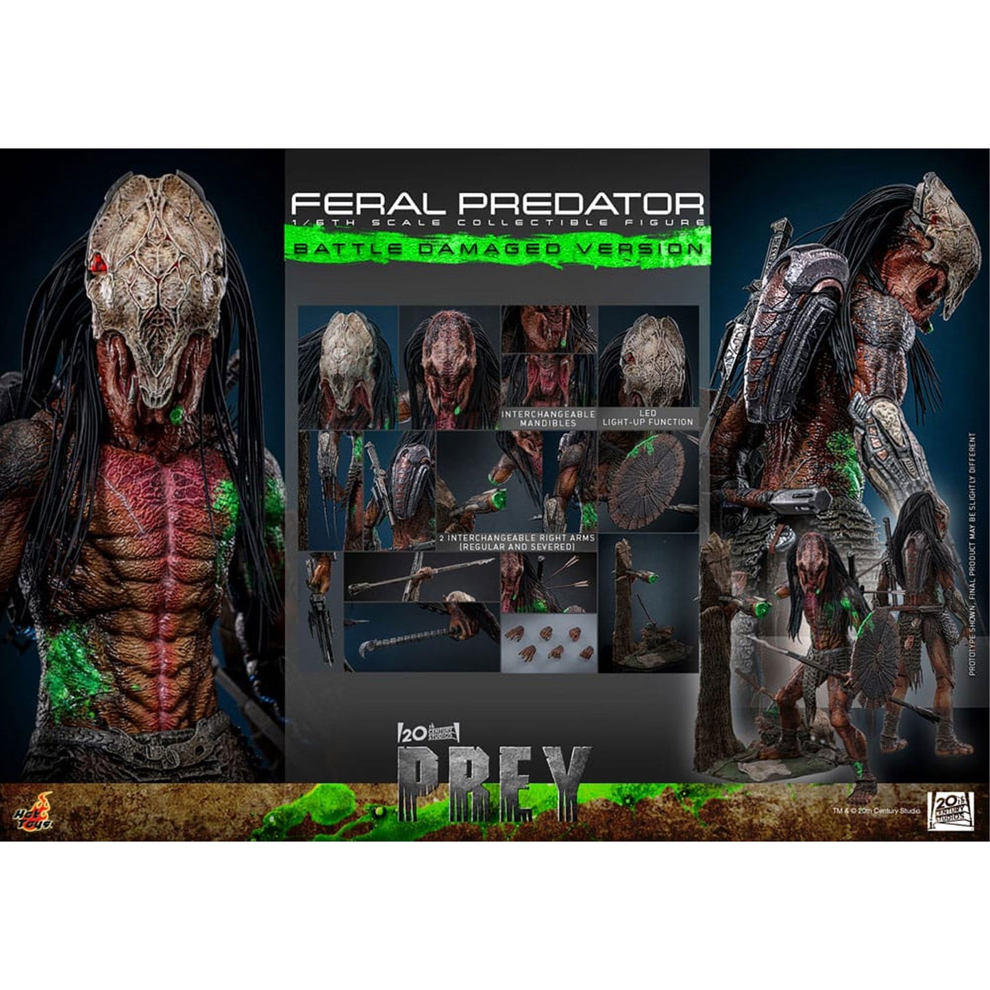 Prey 1/6 Feral Predator (Battle Damaged Version) -Action Figure