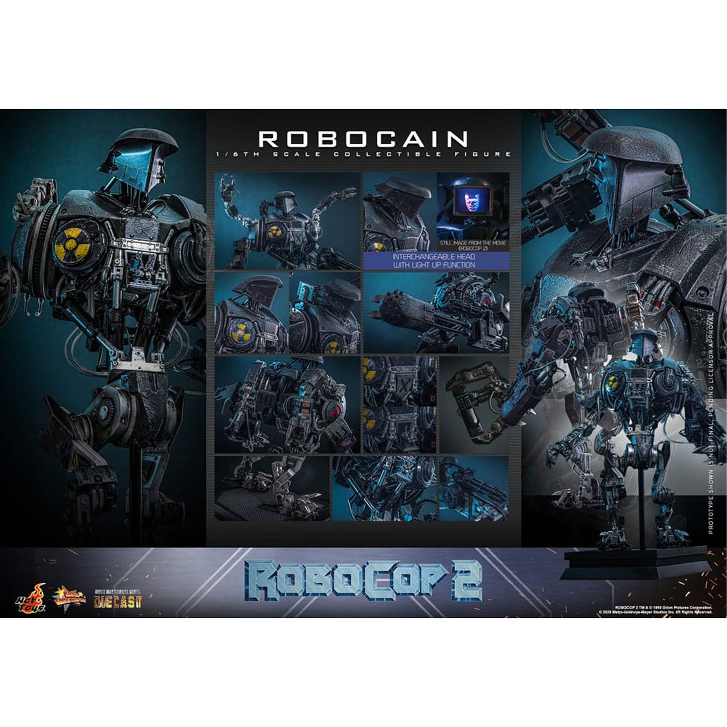 RoboCop 2 Movie Masterpiece Diecast Action Figure 1/6 RoboCain
