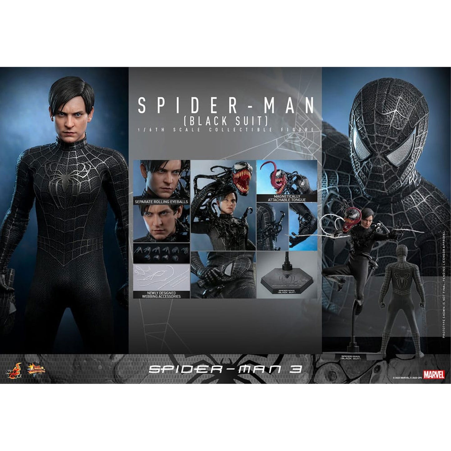 Spider-Man 3 Movie Masterpiece 1/6 Spider-Man (Black Suit)