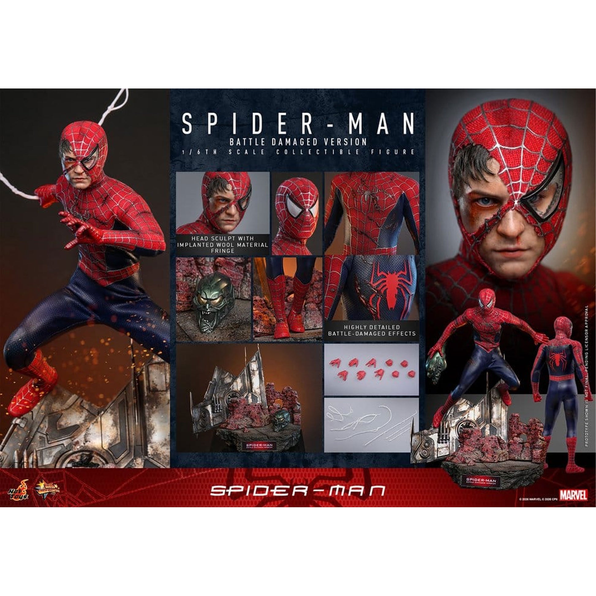 Spider-Man Movie Masterpiece 1/6 Spider-Man (Battle Damaged Version) -Action Figure