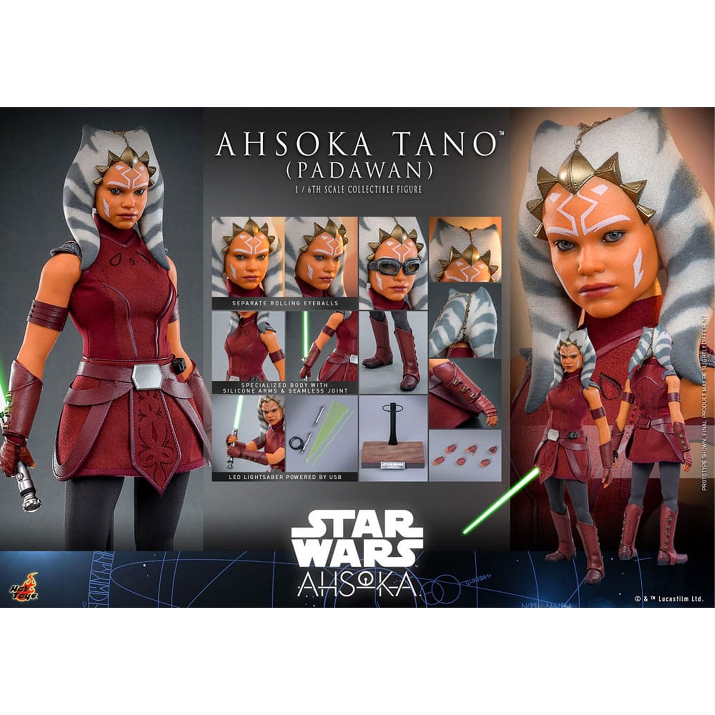 Star Wars: Ahsoka 1/6 Ahsoka Tano (Padawan) -Action Figure