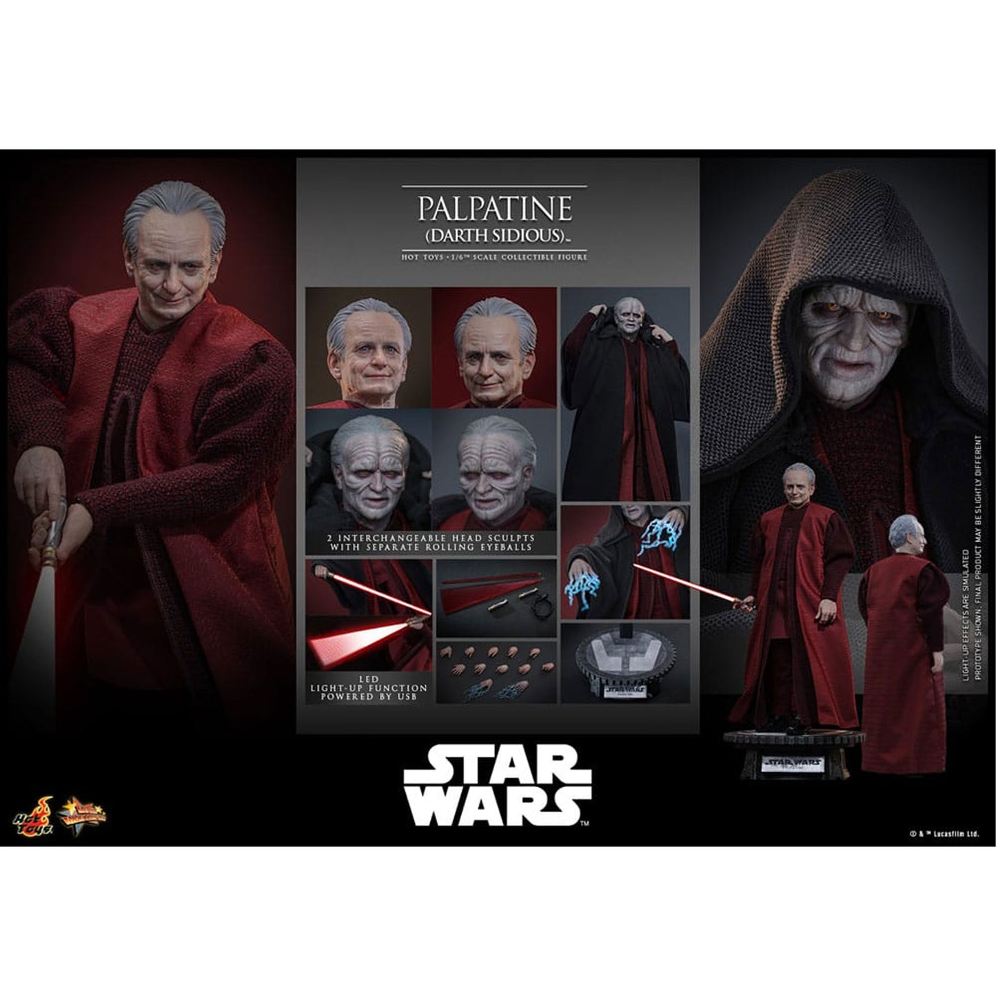 Star Wars: Episode III - Revenge of the Sith Action Figure 1/6 Palpatine (Darth Sidious)