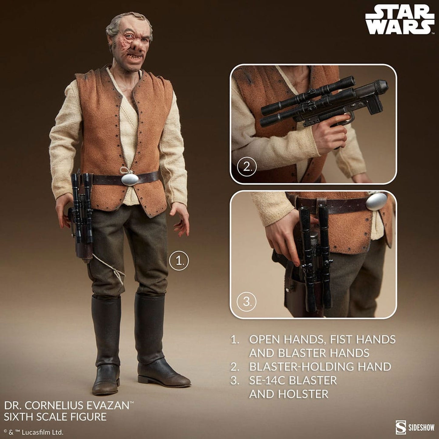 Star Wars Episode IV Scum & Villainy 1/6 Doctor Cornelius Evazan