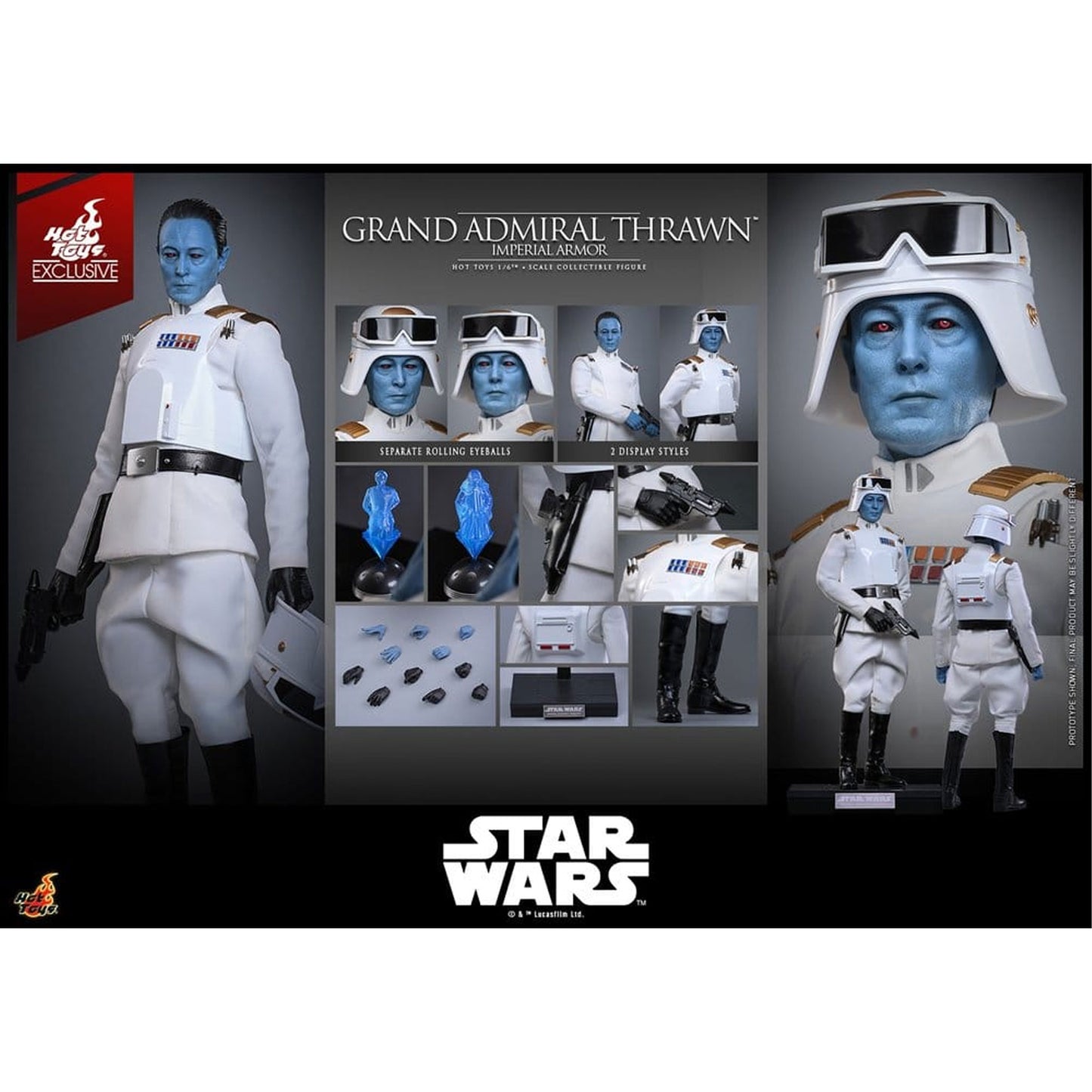 Star Wars: Rebels Television Masterpiece 1/6 Grand Admiral Thrawn (Imperial Armor) Hot Toys Exclusive -Action Figure