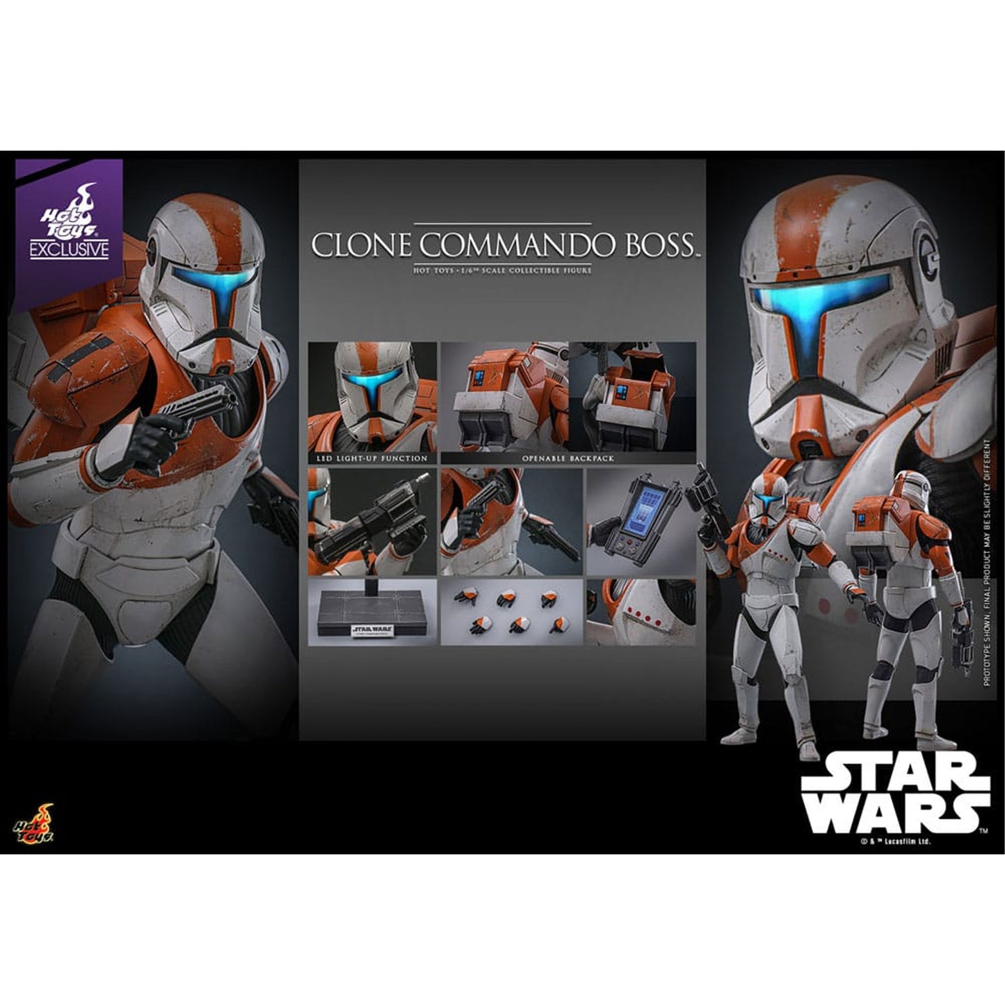 Star Wars: The Clone Wars Action Figure 1/6 Clone Commando Boss Hot Toys Exclusive