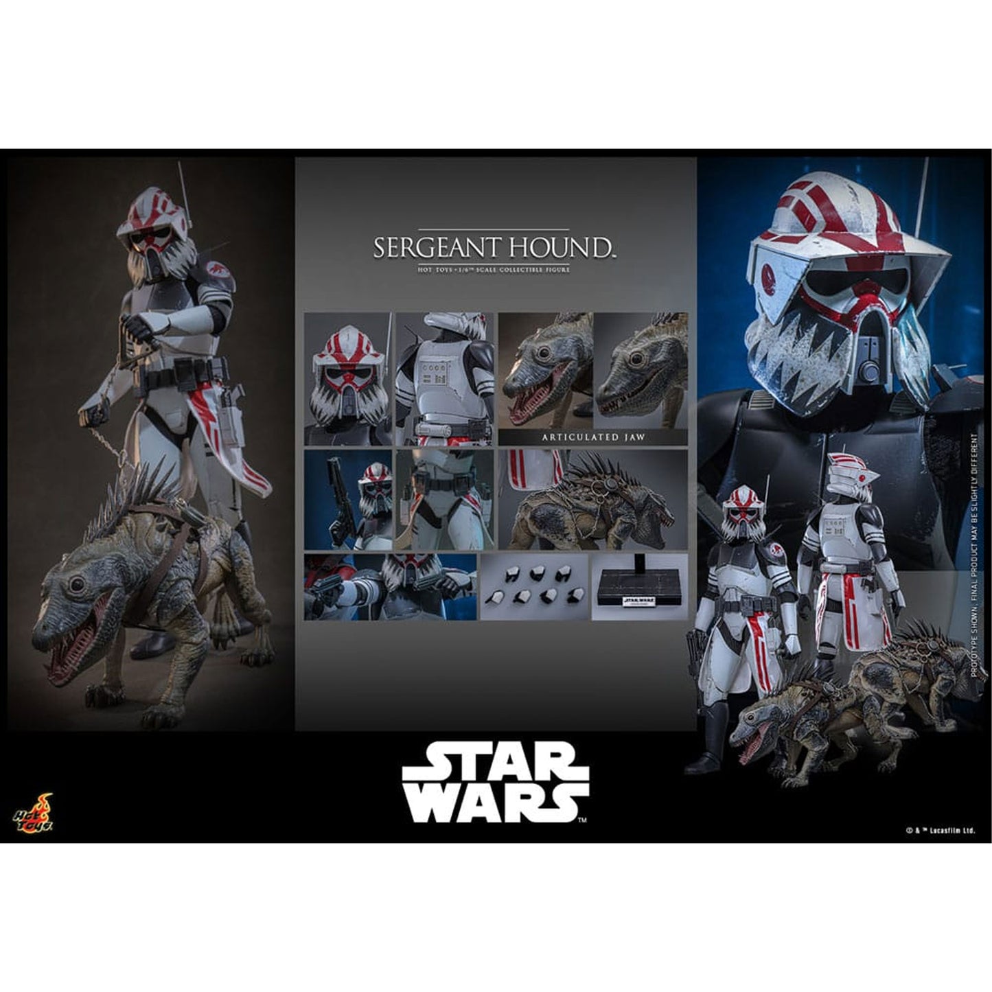 Star Wars: The Clone Wars Action Figure 1/6 Sergeant Hound