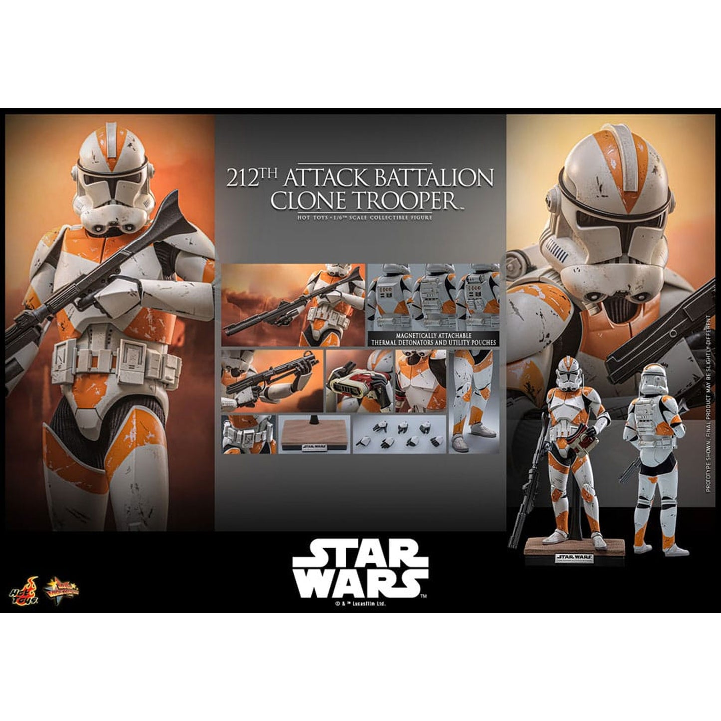Star Wars: The Clone Wars 1/6 212th Attack Battalion Clone Trooper -Action Figure