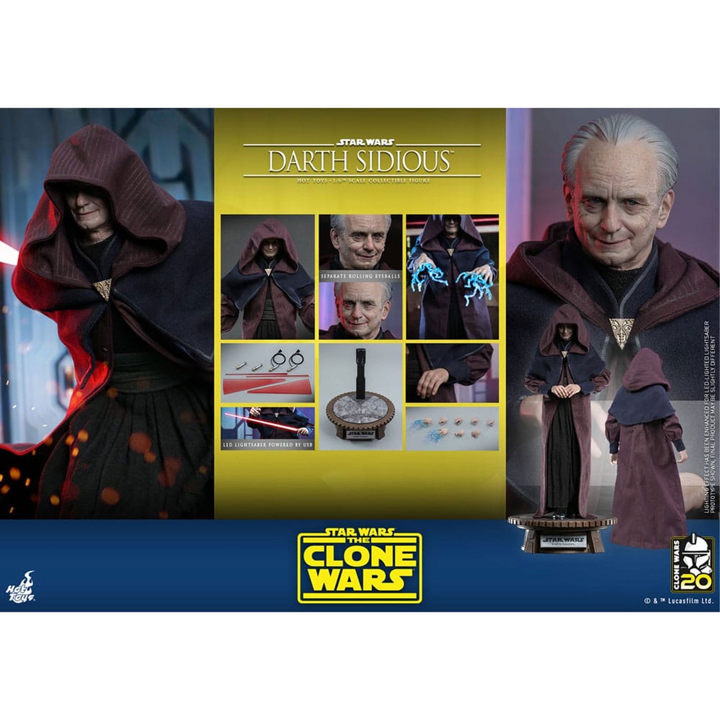 Star Wars: The Clone Wars 1/6 Darth Sidious -Action Figure