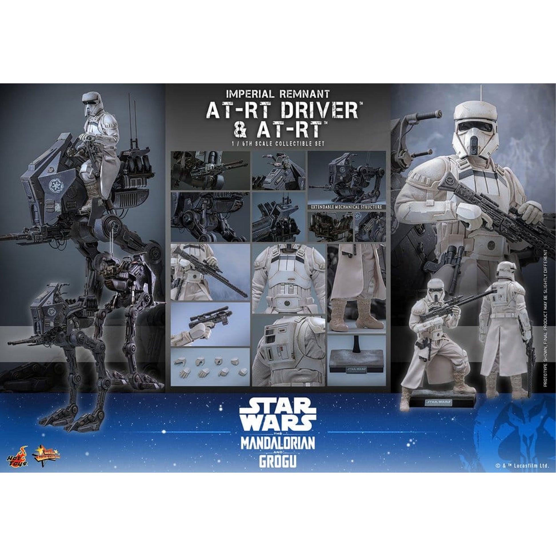 Star Wars: The Mandalorian & Grogu Movie Masterpiece Set 1/6 Imperial Remnant AT-RT Driver & AT-RT -Action Figure