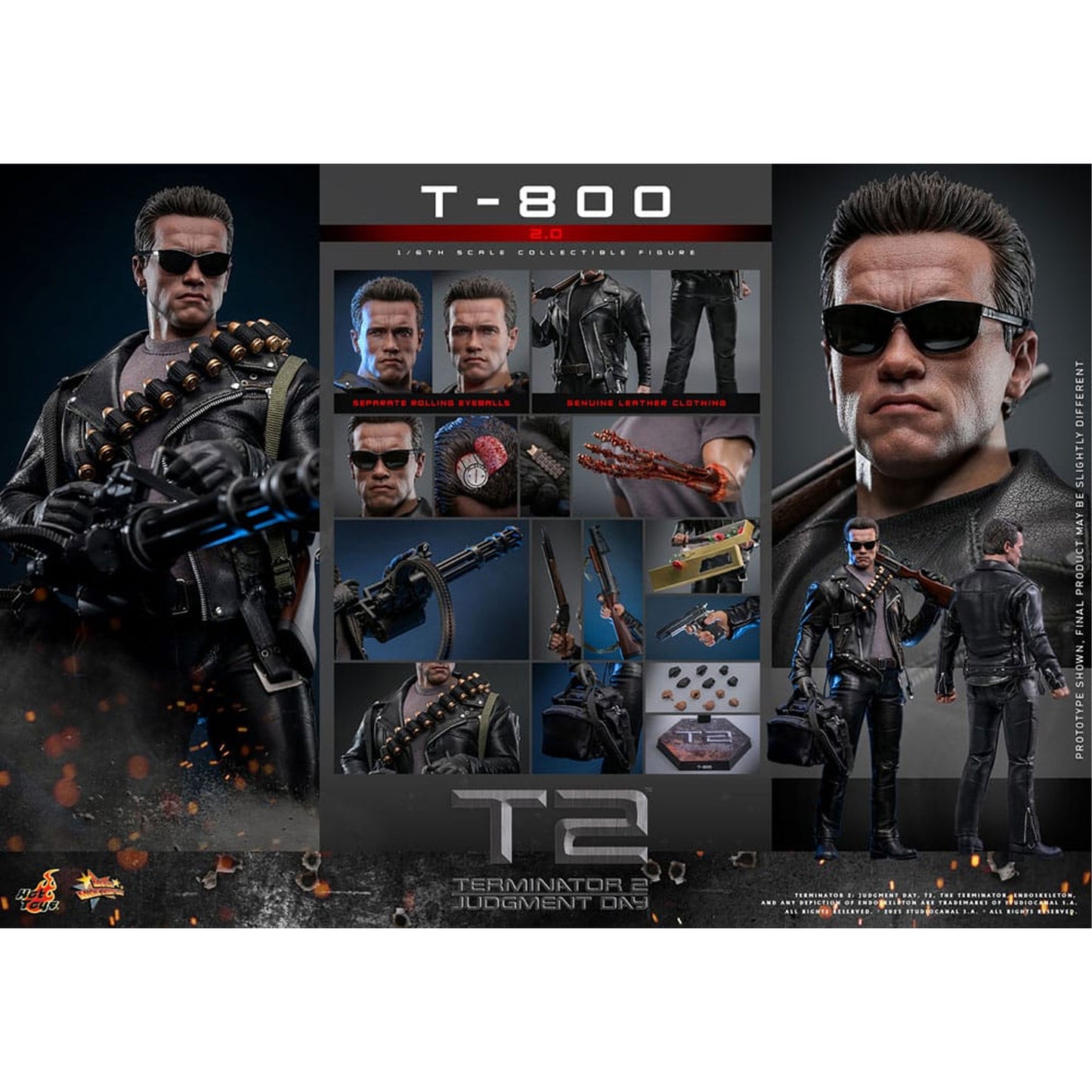 Terminator 2 Movie Masterpiece Action Figure 1/6 T-800 2.0