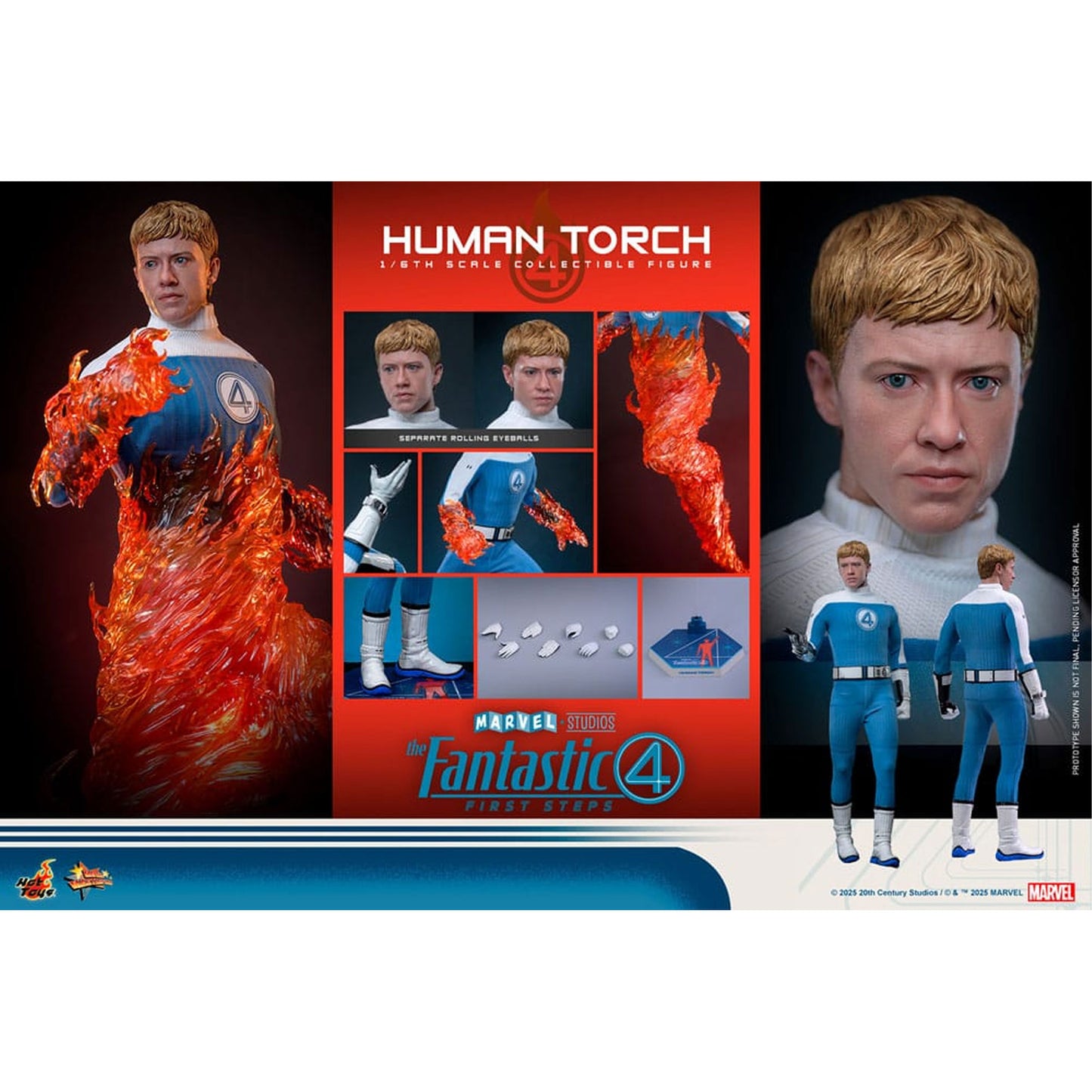 The Fantastic Four: First Steps Movie Masterpiece Action Figure 1/6 Human Torch