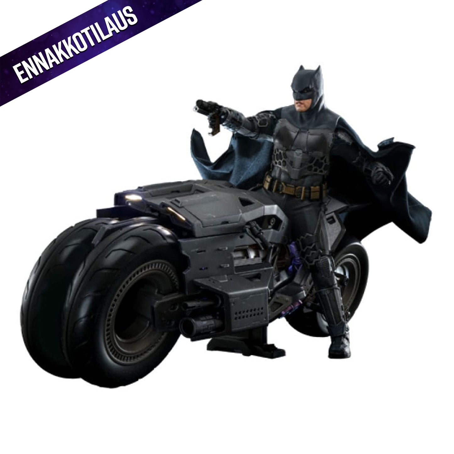 The Flash Movie Masterpiece Action Figure with Vehicle 1/6 Batman & Batcycle Set