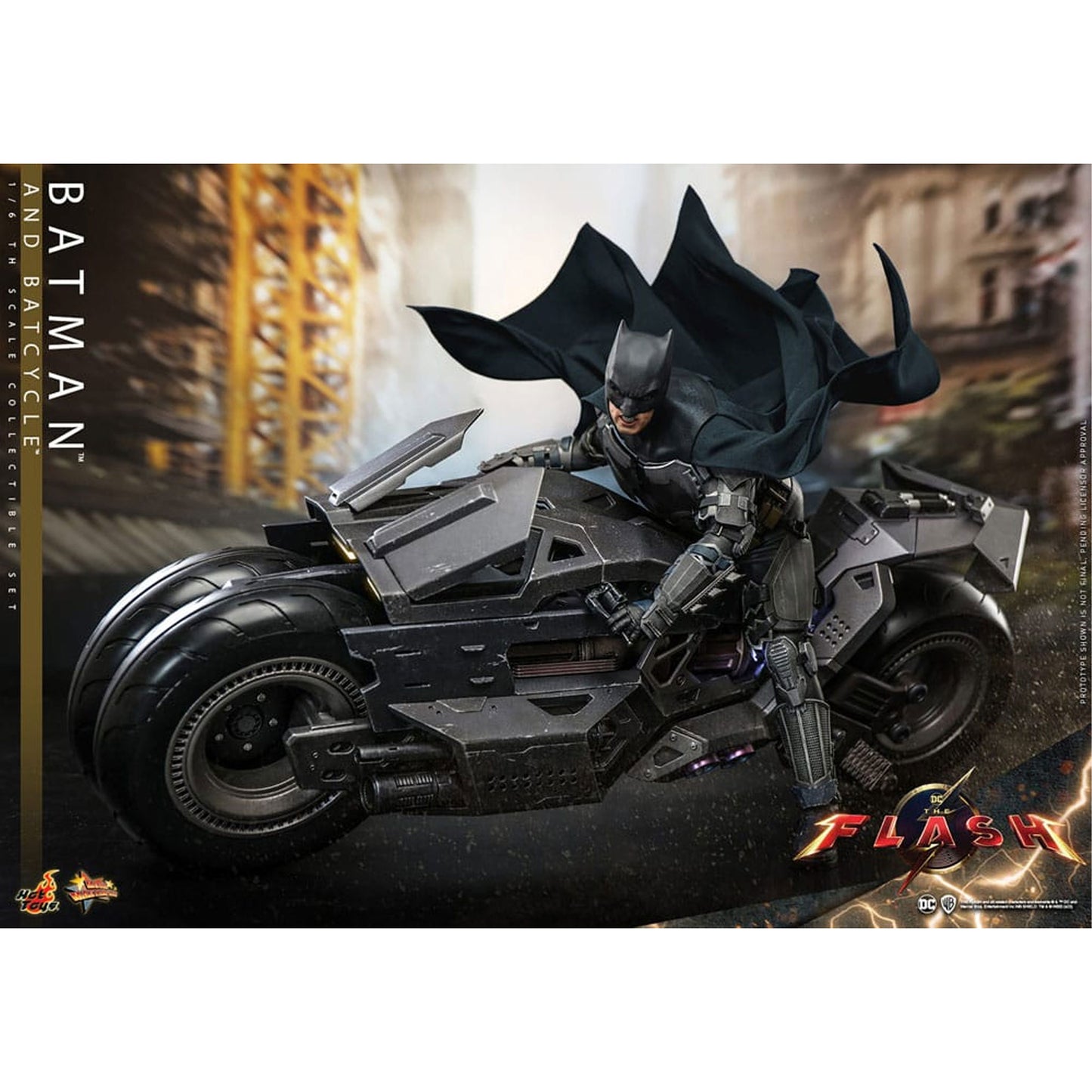 The Flash Movie Masterpiece Action Figure with Vehicle 1/6 Batman & Batcycle Set