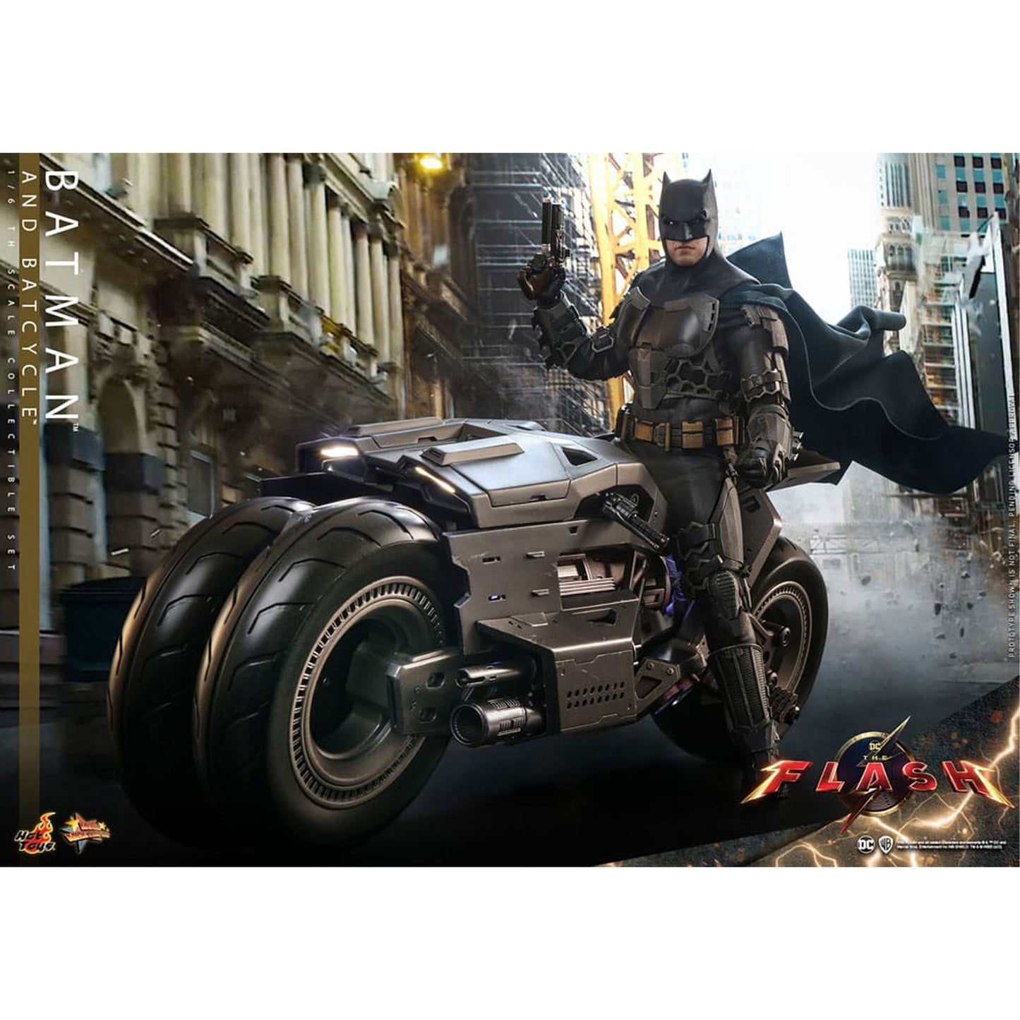 The Flash Movie Masterpiece Action Figure with Vehicle 1/6 Batman & Batcycle Set