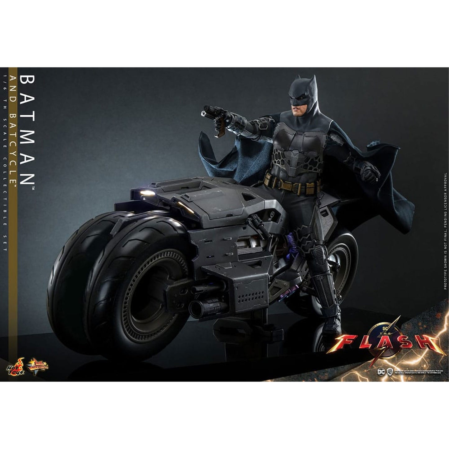 The Flash Movie Masterpiece Action Figure with Vehicle 1/6 Batman & Batcycle Set