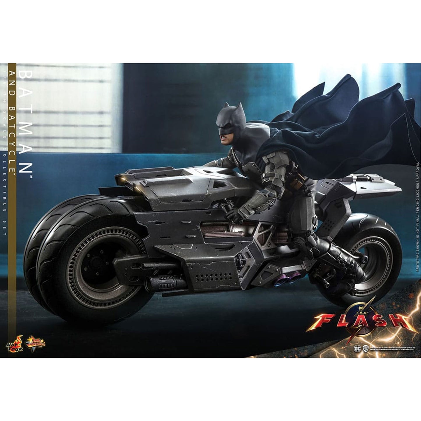 The Flash Movie Masterpiece Action Figure with Vehicle 1/6 Batman & Batcycle Set