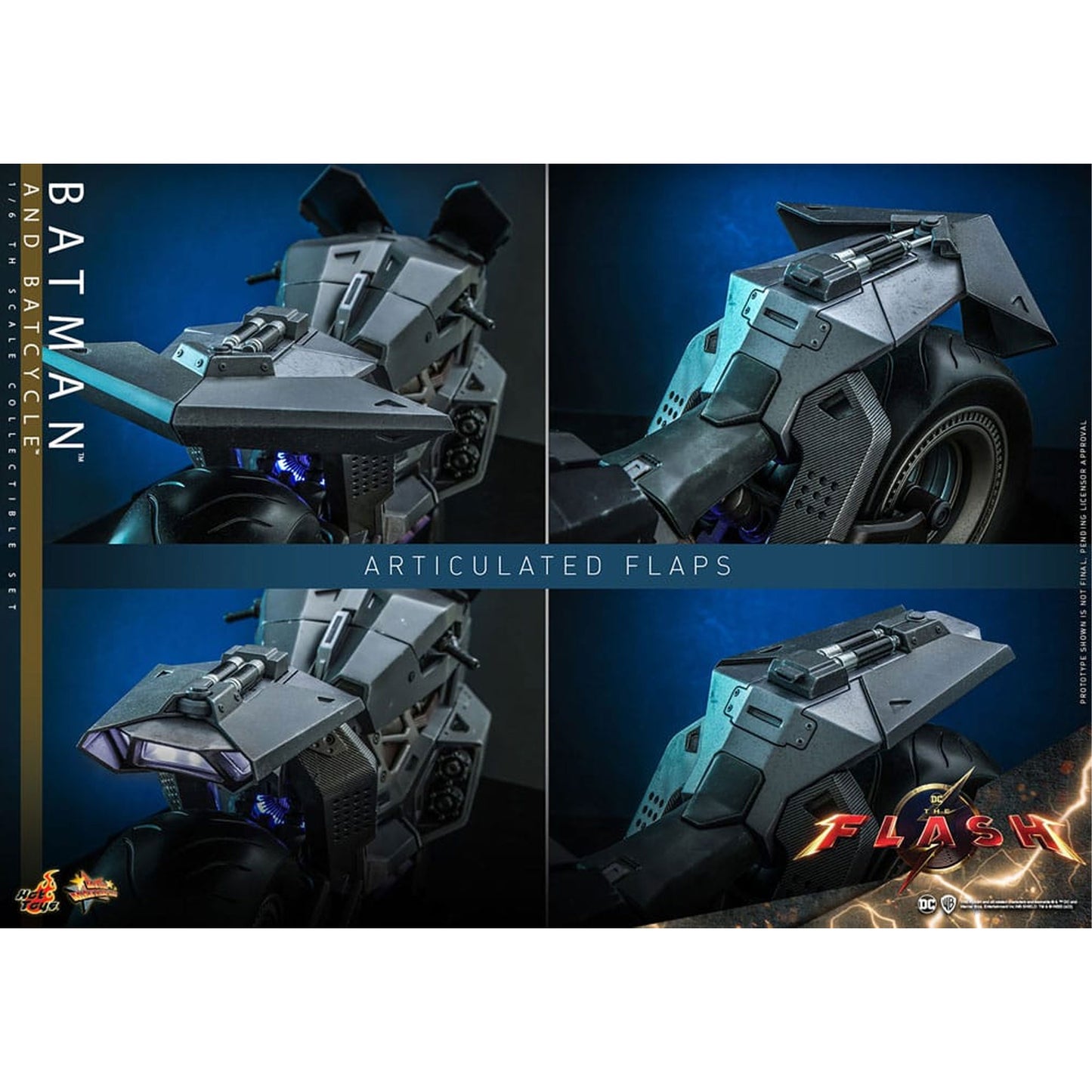 The Flash Movie Masterpiece Action Figure with Vehicle 1/6 Batman & Batcycle Set